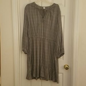 Old Navy Glenn Plaid Dress with Bias Ruffle